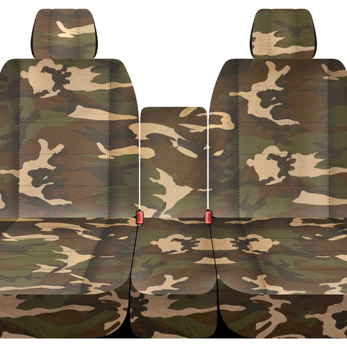 Fits:Dodge - Ram trucks 2011-2018 40-20-40 front seat covers with Headrest Made By Designcovers in shops kryptek camo tan