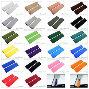Car Seat Belt strap  Covers  (Set of two covers)-soft -smooth velvet material 23 colors to choose from.   for extra comfort when driving.
