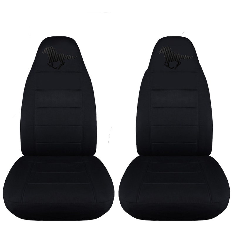 Sn 95 Mustang Seat Covers Solid Black With Logo