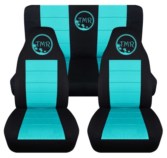 Fit: 87-06 Jeep Wrangler TJ YJ or LJ complete Set by Designcovers in Black  and Mint Blue With Monogram or Other Design -  Canada