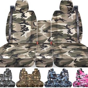 Fits: 1999-2006 Chevrolet Silverado  front set Truck seat covers 40-20-40 with integrated seat belts  By Designcovers In nice  camouflage