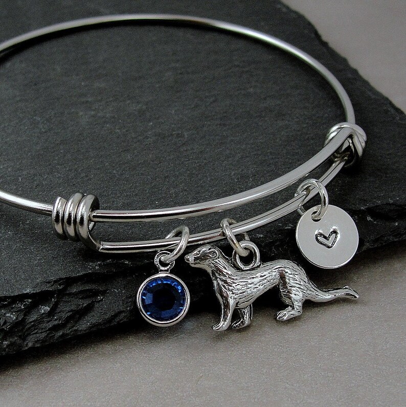 Ferret Bracelet Silver Ferret Bangle Ferret Charm Bracelet Etsy