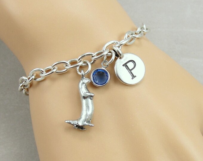 River Otter Charm Bracelet Otter Bracelet Initial and Etsy