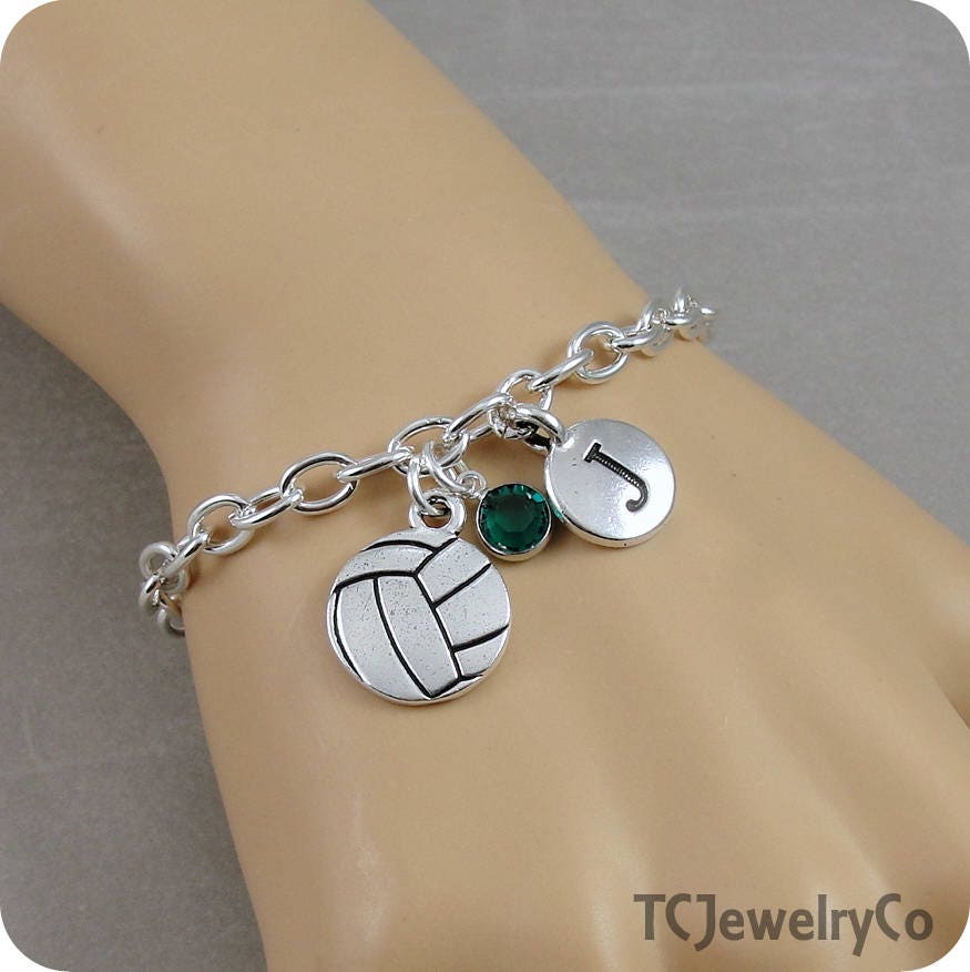 Volleyball Charm Bracelet Volleyball Bracelet Personalized Etsy