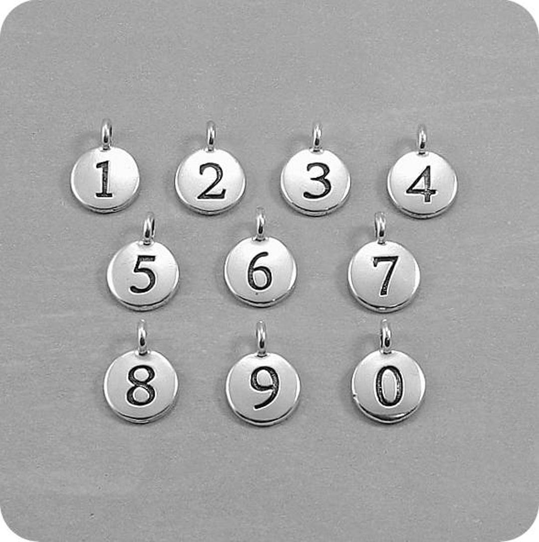 Add a Number Charm Silver Plated Number Charms Etsy