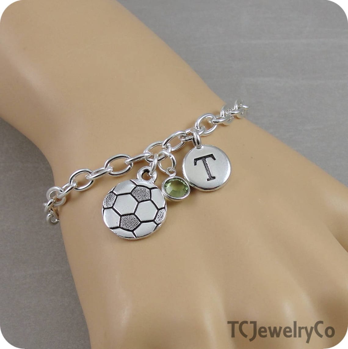 Soccer Charm Bracelet Soccer Bracelet Soccer Ball Bracelet Etsy