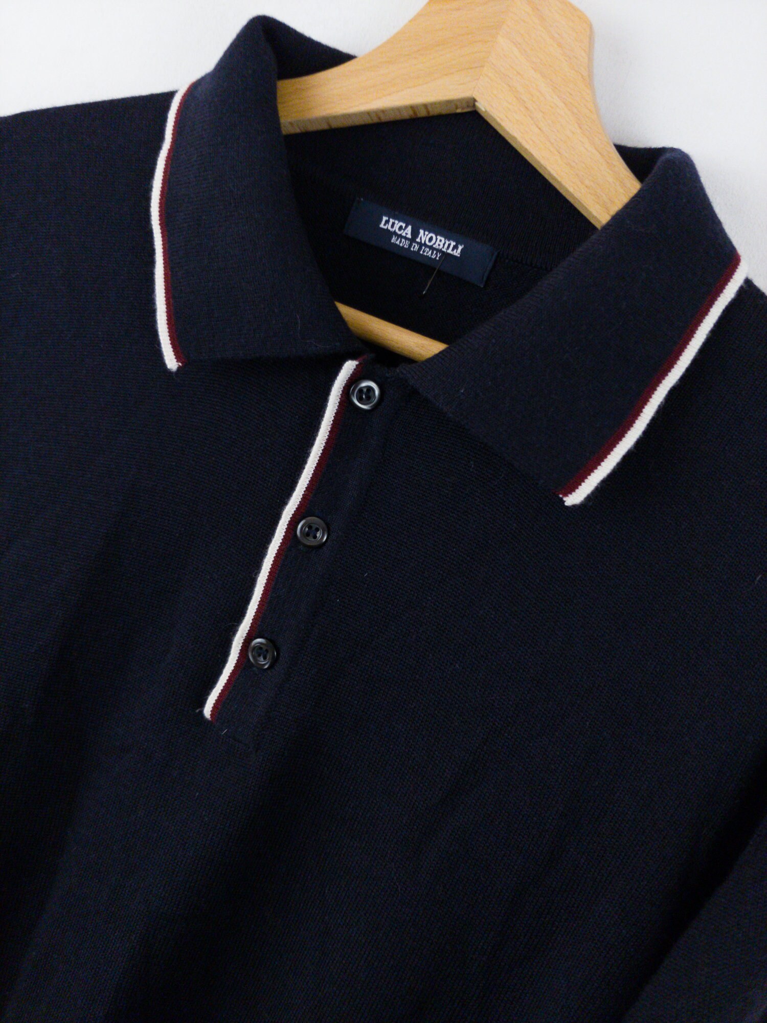 italian merino wool polo sweater