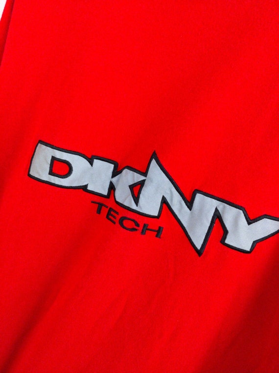 c—s • Vtg 90s • DKNY Tech Logo T-Shirt Red Tee (XL