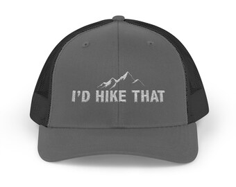 Gorra de camionero "I'd Hike That Mountain", estilo acampanado para aventuras al aire libre