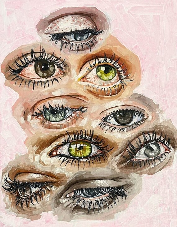 Many eyes- Original Acrylic Painting on Canvas Board