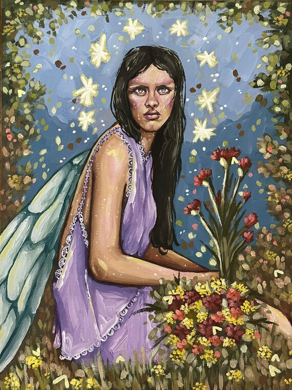 Fairy forest - Original Acrylic Painting on Canvas Panel