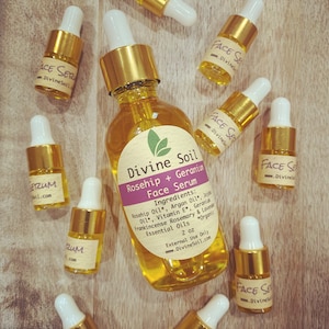Rosehip + Geranium | Face Serum | Moisturizer | Organic | Natural | Vegan | Facial Serum