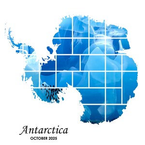 Antarktis Collage | Antarktis Karte Foto Collage | Reise-Foto-Collage | Ziel-Foto-Collage-Vorlage | Urlaubsziel Vorlage