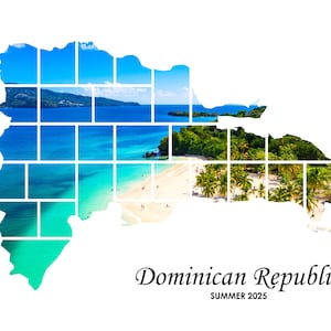 Collage dominicano / Collage de fotos dominicano / Collage de fotos de mapas dominicanos / Collage de fotos de viajes / Collage de fotos de destinos