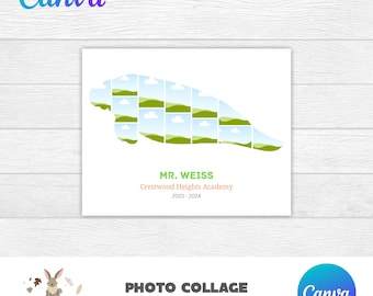 Manatee Photo Collage | Animal Collage | Editable Photo Collage Canva Template | DIY Photo Collage