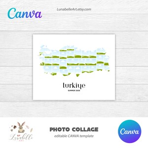 Turkiye Collage | Turkiye Map Photo Collage | Travel Photo Collage | Destination Photo Collage Template | Holiday Destination Photo Template