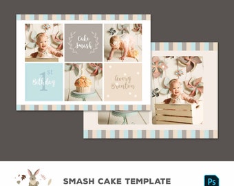 Cake Smash Template | Cake Smash Storyboard | Cake Smash Mini Session | Collage Template | First Birthday | Birthday Collage | Mini Session