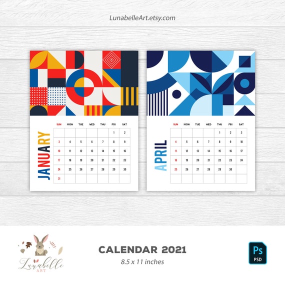 Abstract Calendar Monthly Abstract 2021 Calendar Abstract Etsy text from mittens calendar 2021