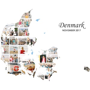 Dänemark Collage | Dänemark Karte Foto Collage | Reise-Foto-Collage | Ziel-Foto-Collage-Vorlage | Urlaubsziel Fotovorlage