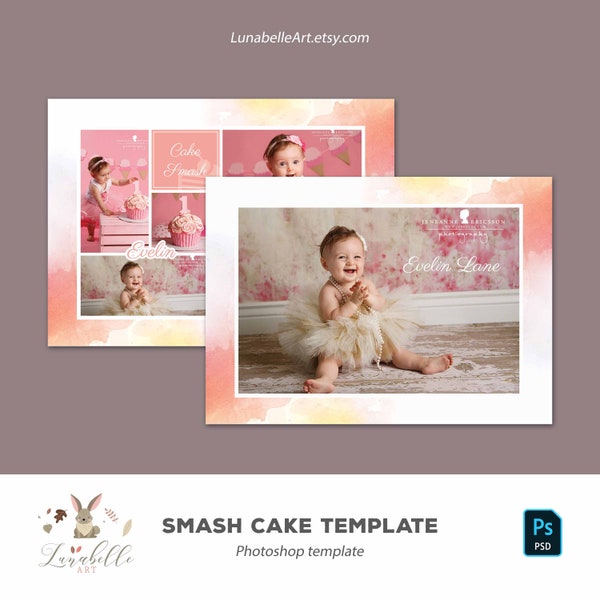 Cake Smash Template | Cake Smash Storyboard | Cake Smash Mini Session | Collage Template | First Birthday | Birthday Collage | Mini Session