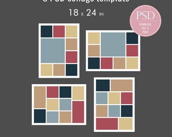 Guión gráfico de 18 x 24 (8 archivos) / Plantilla de collage de fotos / Plantilla de álbum de fotos / Plantilla de tablero de estado de ánimo / Plantilla de Photoshop / Conjunto de collage de 18 x 24