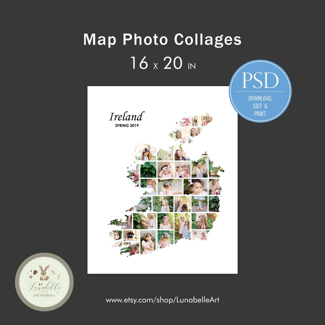 Ireland Collage | Ireland Map Photo Collage | Travel Photo Collage ...