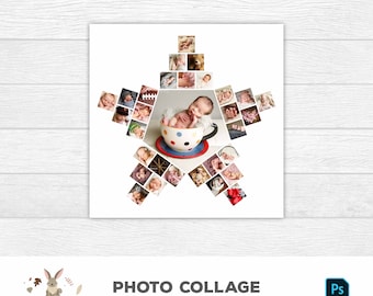 Star Photo Collage | Star Collage Template | Photo Collage Template | Custom Photo Collage | Baby Photo Album | Storyboard | Star Template