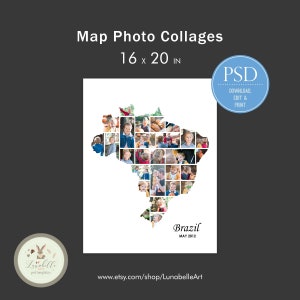 Brasilien Collage | Brasilien Karte Foto Collage | Reise-Foto-Collage | Ziel-Foto-Collage-Vorlage | Urlaubsziel Fotovorlage