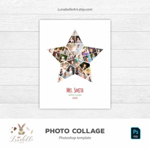 Star Photo Collage | Star Collage Template | Photo Collage Template | Custom Photo Collage | Baby Photo Album | Storyboard | Star Template