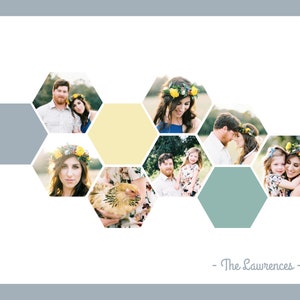 Honeycomb Photo Collage | Photoshop Template | Honeycomb Shape Collage | Photo Collage Template | Mood Board Template | Photoshop Collage