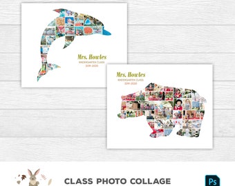 School Mascot Photo Collage | Animal Mascot Collage | Mascot Photo Template |  Customized Class Photo Collage | School Graduation Photo