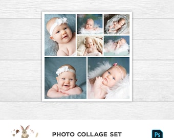 Storyboard 12x12 (18 files) | Photo Collage Template | Photo Album Template | Square Photo Collage Layout | Mood Board | Photoshop Template