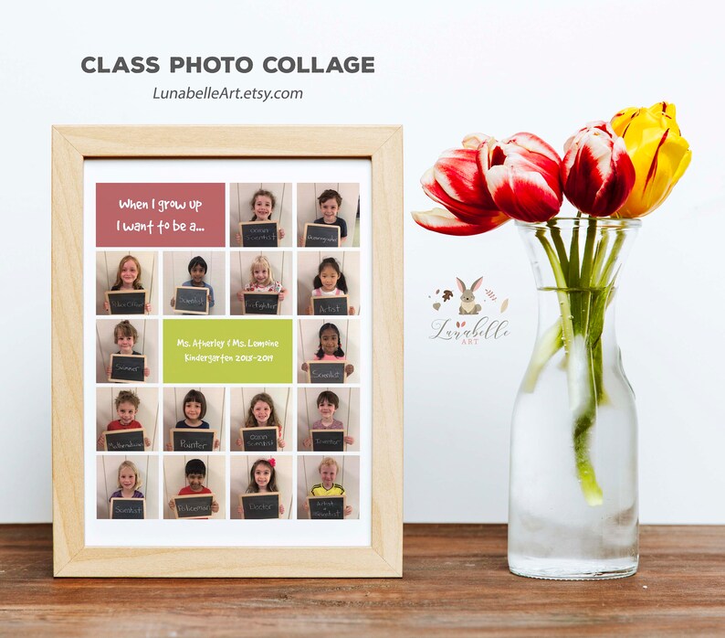 School Photo Collage | School Photo Display | Teachers Gift | Customized Class Photo Collage | School Graduation Photo | End of Year Gift image 2