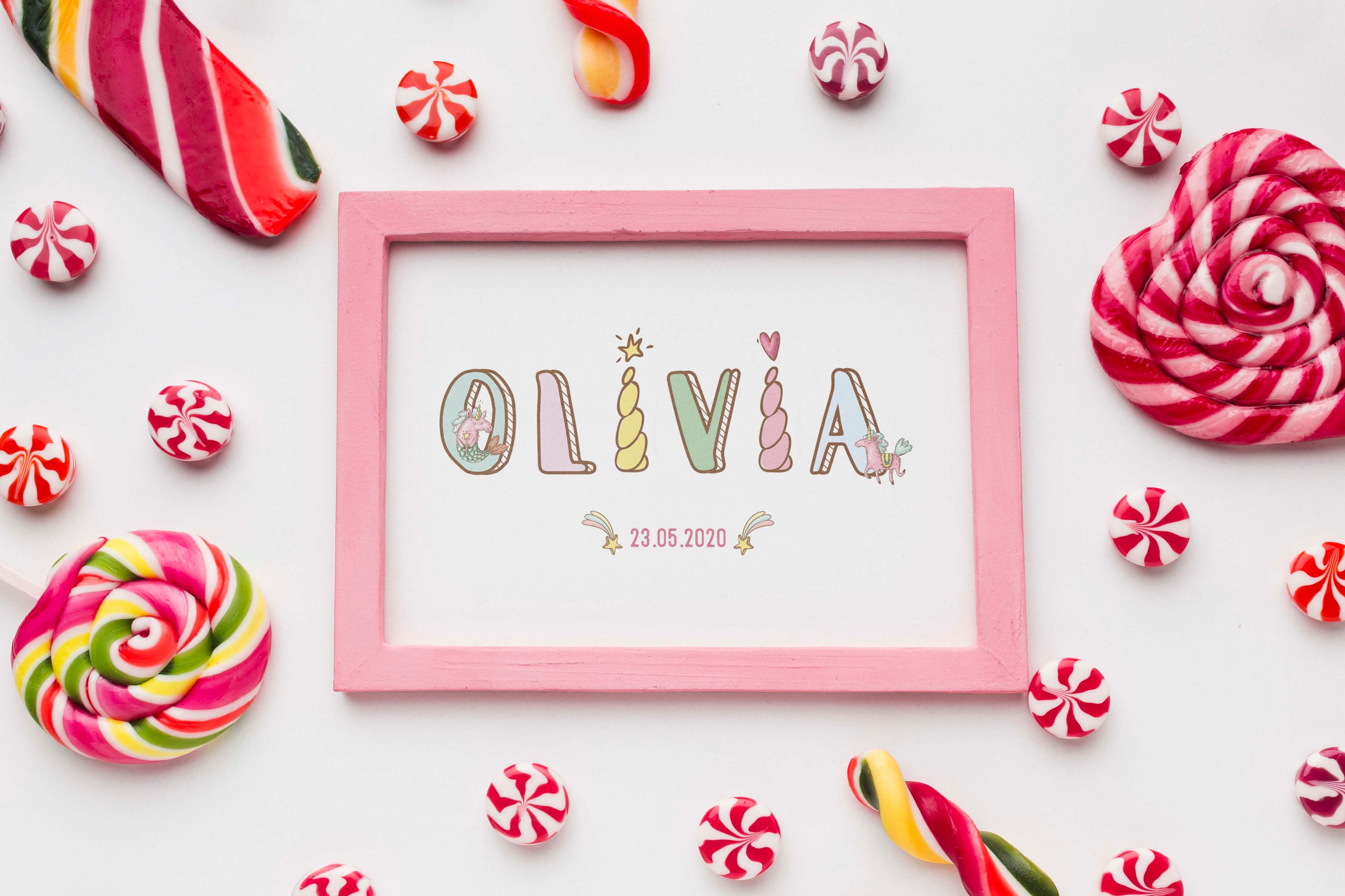 unicorn personalized name print custom unicorn name poster etsy