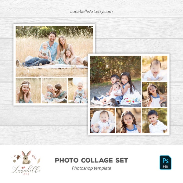 Storyboard 12x12 (18 files) | Photo Collage Template | Photo Album Template | Square Photo Collage Layout | Mood Board | Photoshop Template