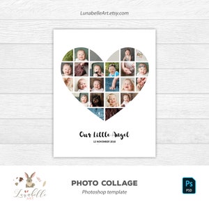 Heart Photo Collage | Photoshop Collage | Love Collage | Photo Collage Template | Mood Board Template | Storyboard | Custom Collage