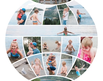 Travel Photo Collage | Around the World Photo Collage | Destination Photo Collage Template | Holiday Collage | Globe Photo Collage