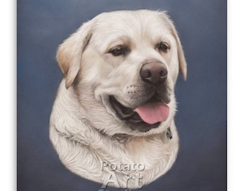 Custom 11x14 inch pet portrait / dog portrait / animal portrait / pastel pencil drawing / handmade original art