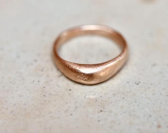 14kt Recycled Gold Sandcast Ring: High Dome Rustic Wedding Band