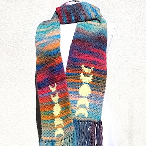 Moon Phases Scarf Crochet Pattern: Celestial Stars Moon Crochet Patterns Single Crochet Graph Download Scarves Pattern Tapestry Crochet