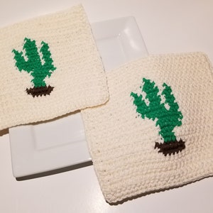 Saguaro Crochet Pattern Cactus Washcloth Southwestern Cactus Cacti Single Crochet SC Graph Written Instructions  Dish Wash Cloth Pattern