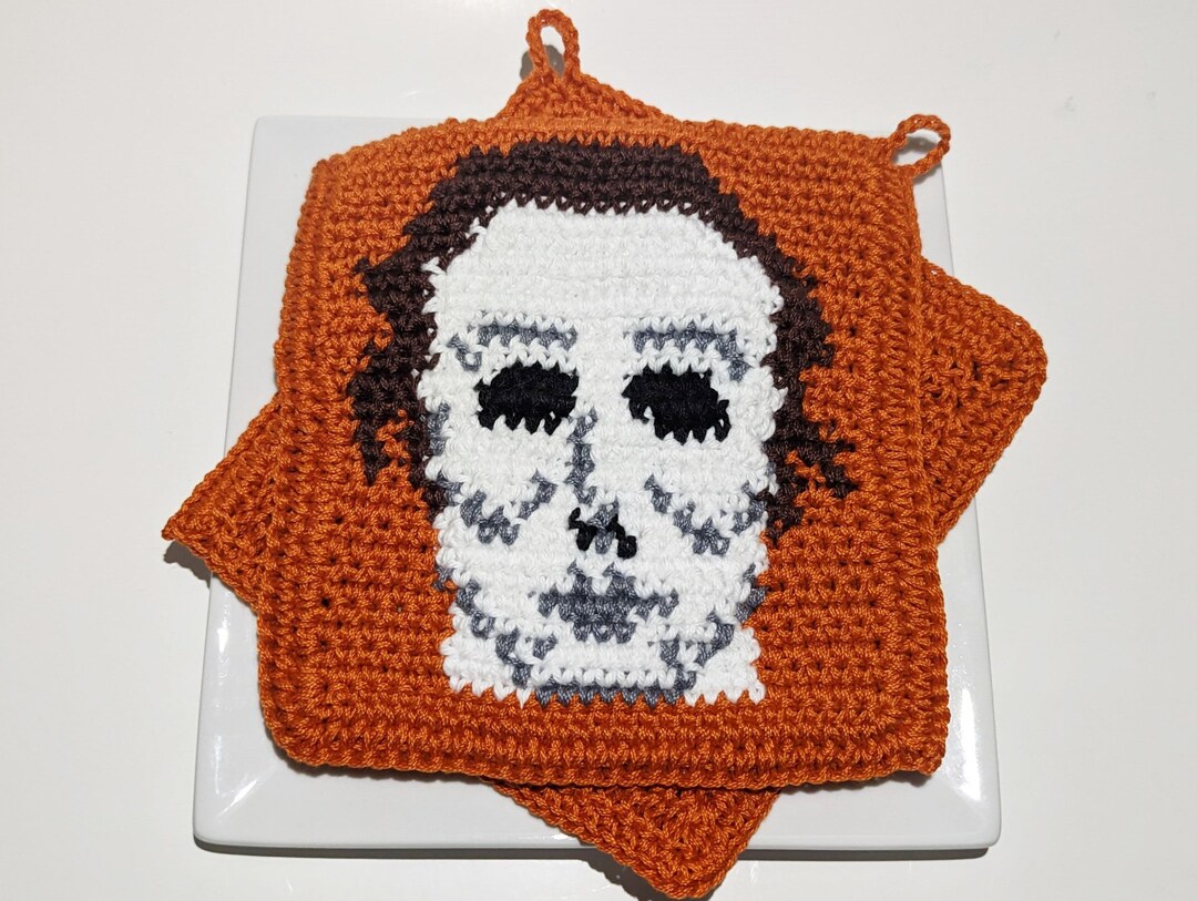 Michael Myers Crochet Pattern Halloween Potholder PDF Crochet Pattern