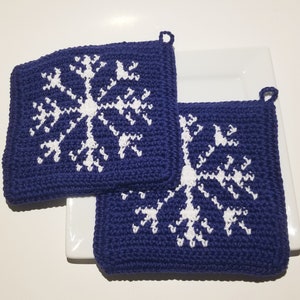 SNOWFLAKE Crochet Pattern Potholder Winter Christmas Gift Pot image 10