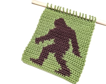 Sasquatch Häkelanleitung, Mini Wandbehang, Einzelstück, Einzelstück, Einzelstück, Einzelstück