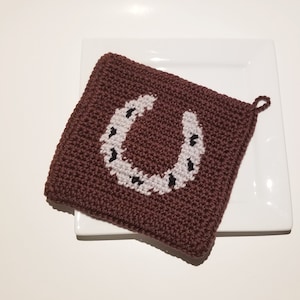 Horseshoe Potholder Crochet Pattern Single Crochet SC Graph Written Instructions Word Chart PDF Download Crochet Pattern Cowboy Cowgirl image 5