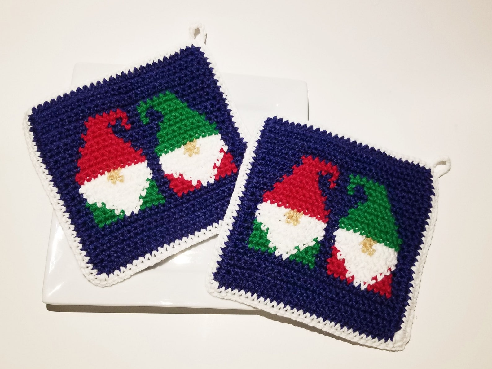 Two GNOMES Potholder PDF Crochet Pattern Christmas Gift Pot Etsy UK