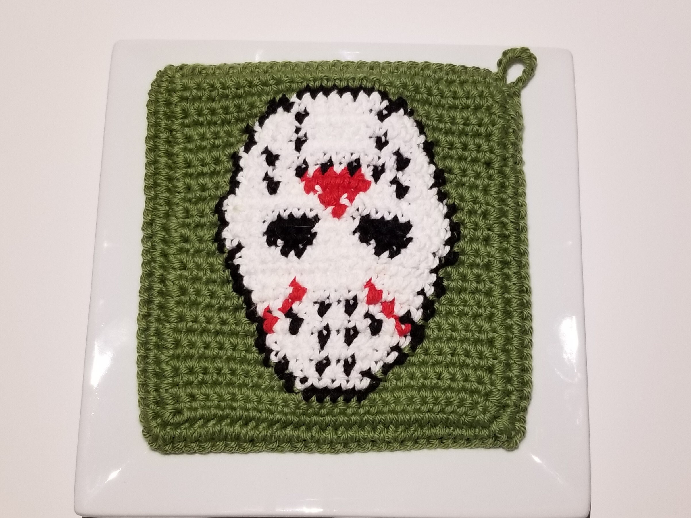 13+ Fun Crochet Patterns Jason Crochet Pattern Friday the 13th Potholder PDF Crochet Pattern