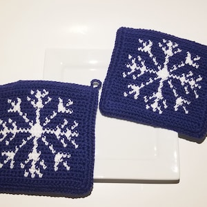 SNOWFLAKE Crochet Pattern Potholder Winter Christmas Gift Pot image 8