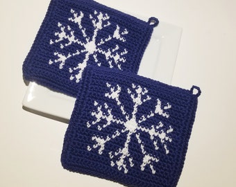 SNOWFLAKE Häkelanleitung Topflappen, Winter Weihnachtsgeschenk Topflappen, einfache Häkelanleitung, einfache Häkelanleitung