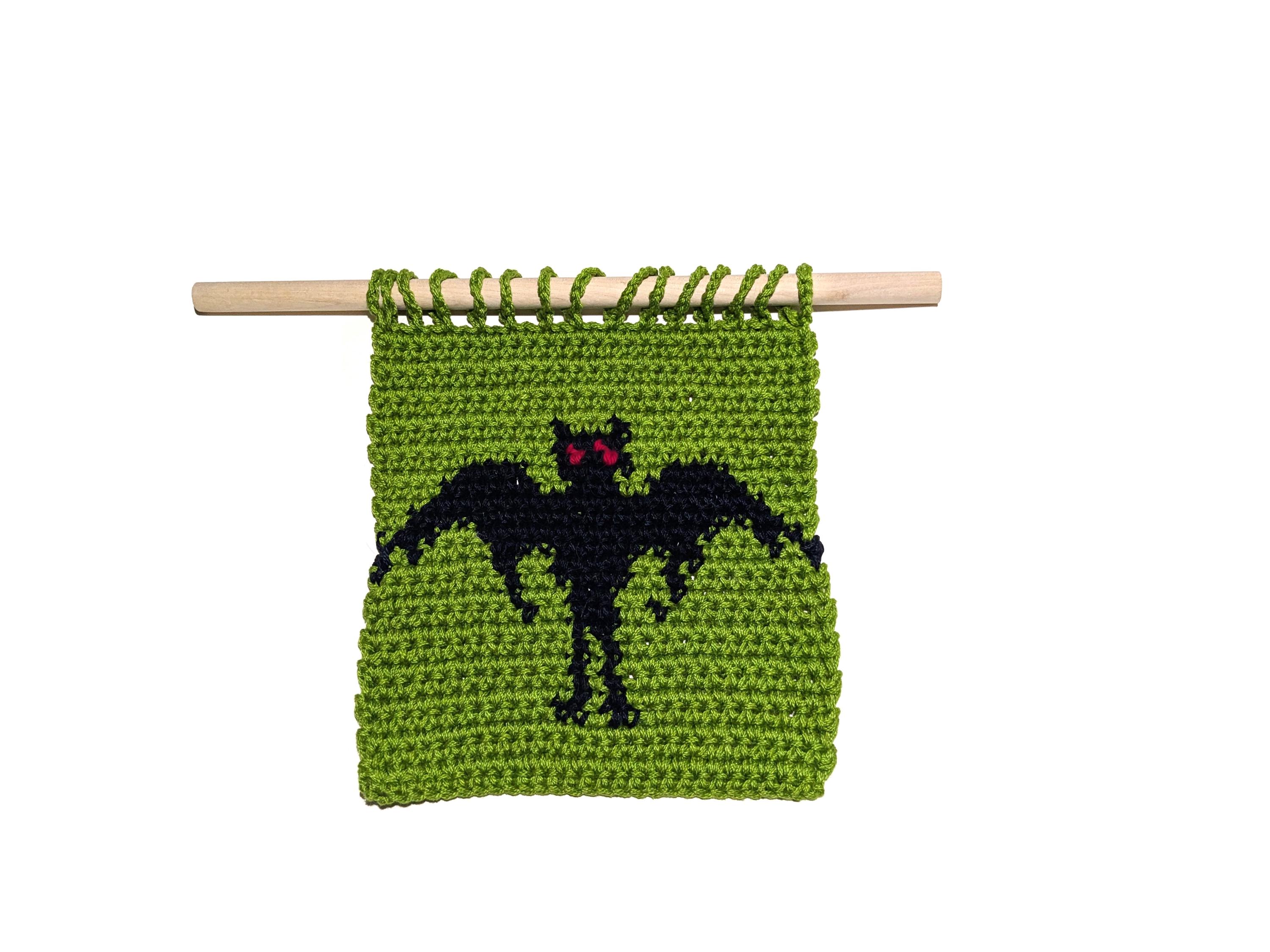 Mothman Graph Mothman Crochet Pattern, Mini Wall Hanging, Wall Decor Art Single ...